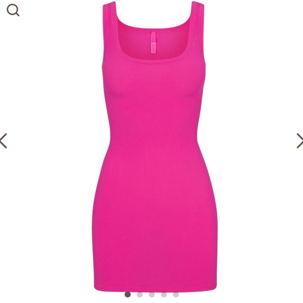 SKIMS SOFT LOUNGE MINI DRESS HOT PINK